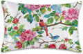 Satin Pillowcase 1 Pack-Pink Roses Flowers and Red Birds Silky Pillow Cover for Hair and Skin,Standard Size 20x26 Inch Soft Cooling Printed Pillow Cases with Hidden Zipper,Gifts for Women Men