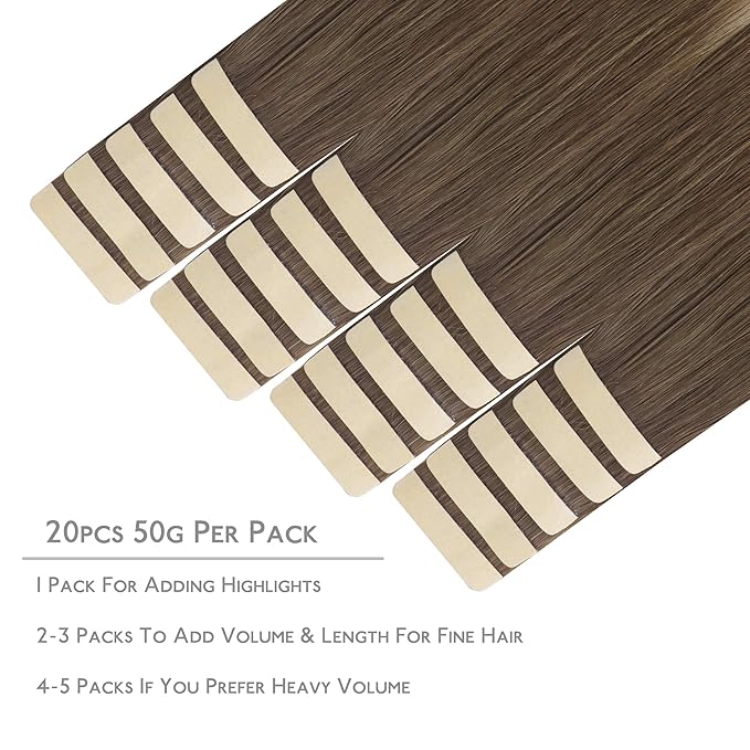 WENNALIFE Tape in Hair Extensions Human Hair, 20pcs 40g 12 inch Ombre Sandy Brown to Platinum Blonde Remy Hair Extensions Straight Human Hair Tape in Extensions Skin Weft Tape Extensions Human Hair