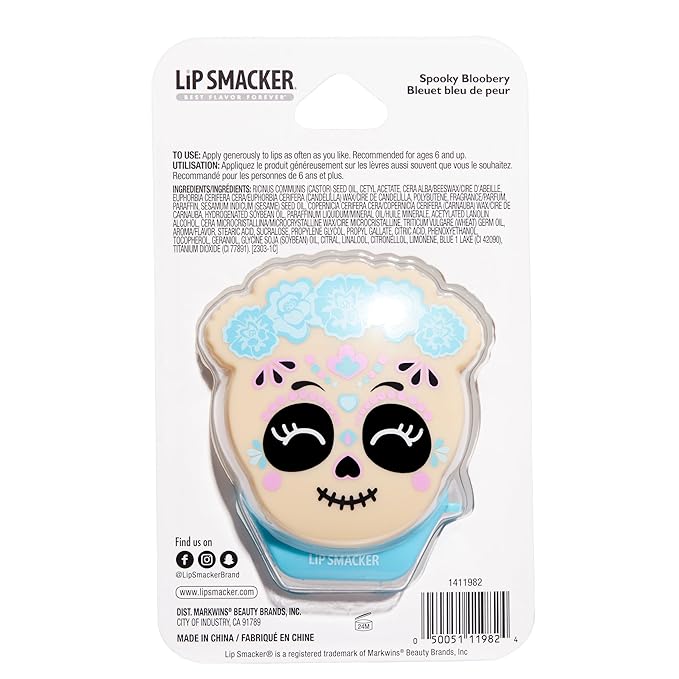 Lip Smacker Day of the Dead Lip Balm - Spooky Blooberry (Blue)