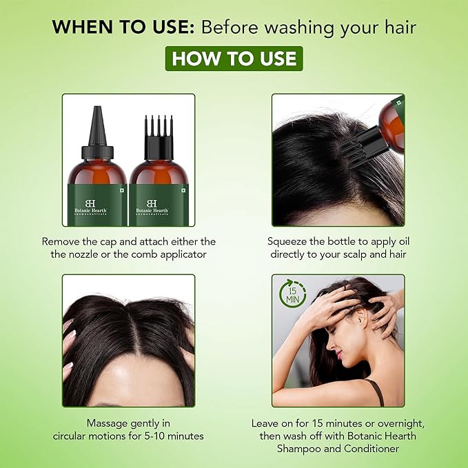 Botanic Hearth 100% Pure Tea Tree Oil For Hair Growth | Infused with Jojoba & Grapeseed Oils | Hair Oil Repairs Dry Damaged Hair, Strengthening, Healthier - Hair Tonic, 6.7 fl oz