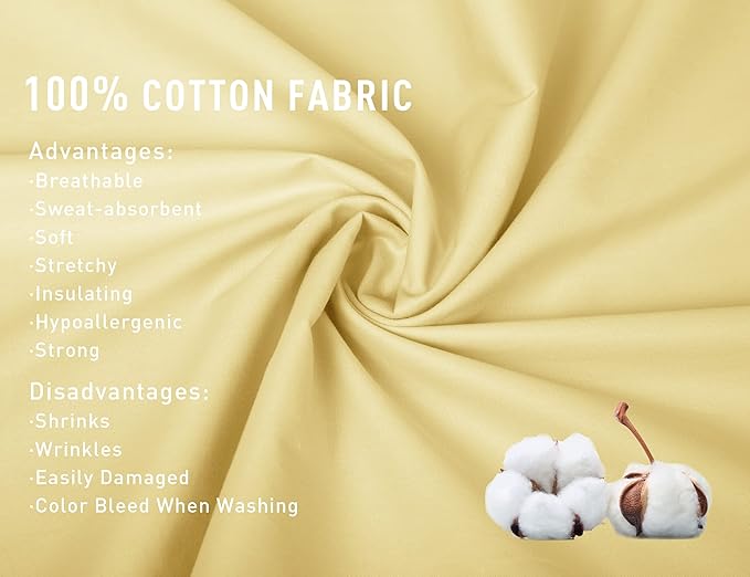 Sunflower Queen Pillowcases Set of 2, 100% Cotton Queen Size Pillow Cases 2, 20×30 inches Honeyed Straw, Soft and Breathable