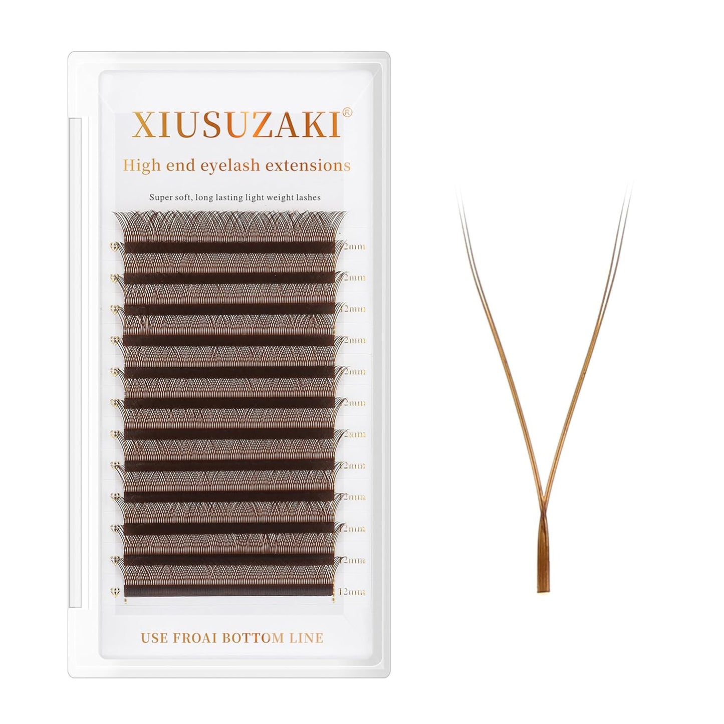 YY Lash Extensions Brown Eyelash Extensions Y Shape 0.07mm Thickness C Curl Mix 8-15mm Premade Fans Lashes Easy Fan Volume Lashes Individual Lashes(Brown-YY-0.07-C,8-15mm)