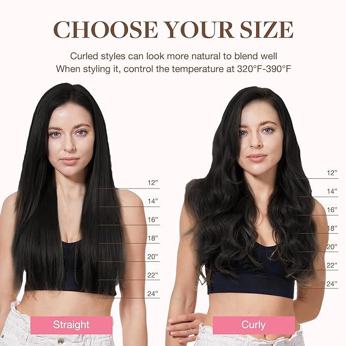 GOO GOO Clip in Hair Extensions Real Human Hair, Remy Human Hair Extensions Clip ins for Women, Natural Human Hair, 22inch 120g 7Pcs, 1B Natural black