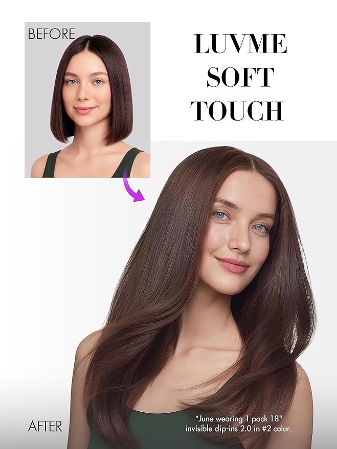 LUVME Invisible Clip in Hair Extensions Real Human Hair, 24 inch 110g 6Pcs, Natural Remy Human Hair Extensions Clip ins for Women, Natural Human Hair Silky Straight Highlight No.2