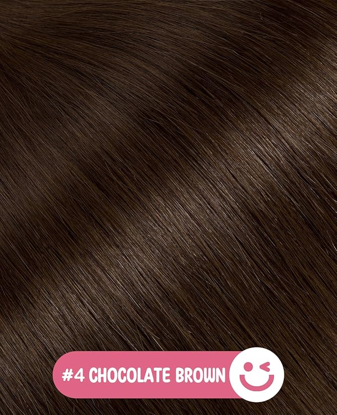 Youngsmile Insert Tape in Hair Extensions Injection Human Hair Extensions #4 Chocolate Brown Invisi Edge Tape ins Remy Human Hair 22 Inch Injected Hair Tape in Extensions 20pcs 50g Straight (#4,22'')