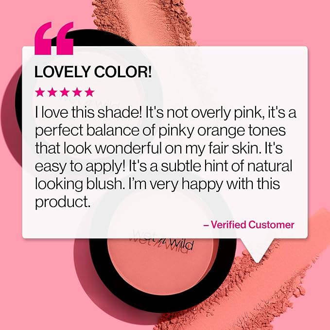 wet n wild Color Icon Blush, Effortless Glow & Seamless Blend infused with Luxuriously Smooth Jojoba Oil, Sheer Finish with a Matte Natural Glow, Cruelty-Free & Vegan - Nudist Society(Packaged)