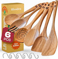 Riveira's 6-Piece Kitchen Essentials - Wooden Spoons for Cooking and Comprehensive Cooking Utensils Set