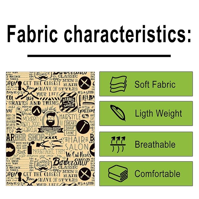Barber Capes for Men, Hair Cutting Cape with Metal Snap Closure, 100% Polyester Salon Cape, Waterproof & Light Weight & Machine Washable- 63”× 56”, Retro Style