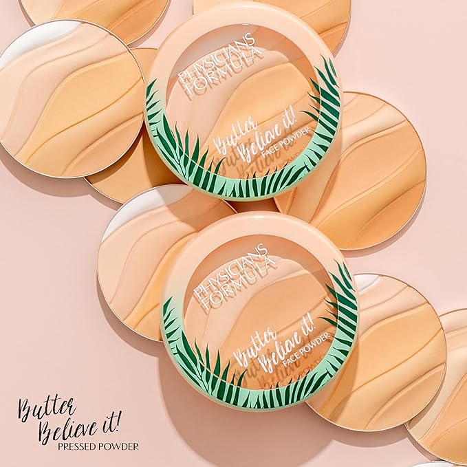 Physicians Formula Murumuru Butter Believe It! Pressed Face Powder, Buildable Coverage with Creamy Finish, Enriched with Amazonian Butters – Creamy Natural