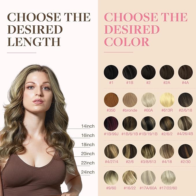 GOO GOO Tape in Hair Extensions Human Hair, 3/8/613 Walnut Brown to Ash Brown and Bleach Blonde, 14inch 50g 20pcs, Skin Weft Seamless Invisible, Silky Straight with Thick Ends, Remy Human Hair