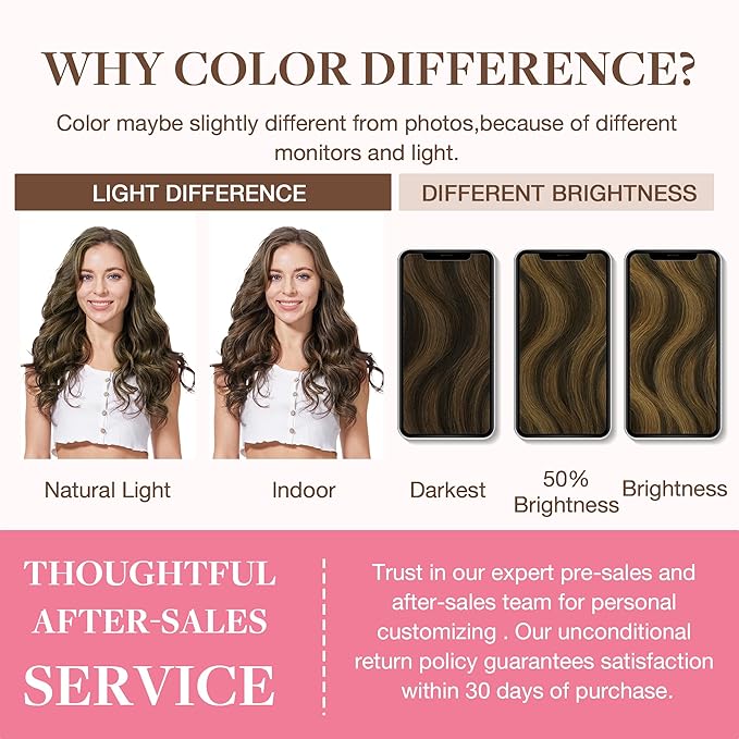 GOO GOO Clip in Hair Extensions Real Human Hair, Remy Human Hair Extensions Clip ins for Women, Natural Human Hair, 16inch 130g 7Pcs, 2/6/2 Balayage Dark Brown to Chestnut Brown