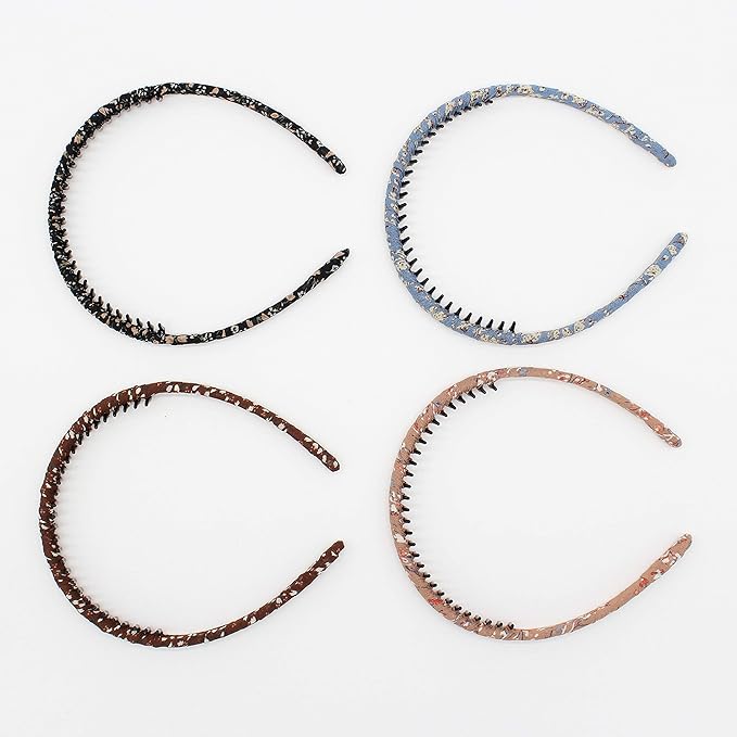 Fashion floral teeth Headbands comb Hair Accessories Non-slip Hair bands Soft Comfy Hair Hoop for Women/Girl(4 color)