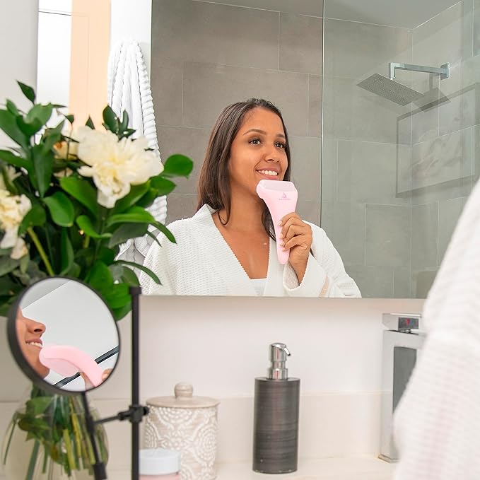 Ice Roller Face Massager 2 in 1 Set- Therapeutic Cooling to Naturally Tone & Tighten | Brighten Complexion and Reduce Wrinkles, Under Eye Puffiness | Facial Cool Ice Rollers for Migraine + Pain Relief