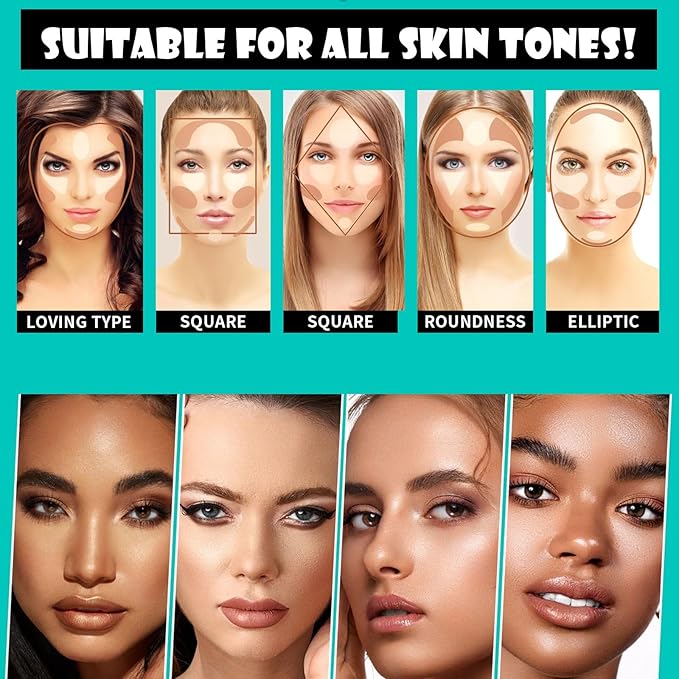 MEICOLY 2-in-1 Highlighter Contour Stick,Cool Toned Contour Stick,Makeup Highlighter Stick,Long Lasting Waterproof Bronzer Contour Pencil,Travel Cream Face Shaping Stick,03