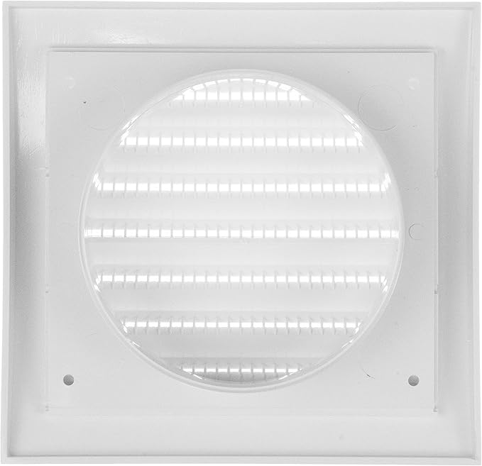Repa Market 4 Inch White Dryer Vent Hood/Duct Cover for Walls or Ceiling/ABS Plastic Louvered Air Grille with Built-In Mesh Screen/Exhaust and Dryer Vent Covers for Indoor & Outdoor Use
