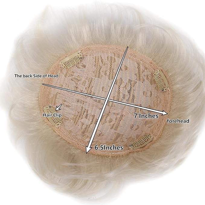 H&Bwig Men Short Toppers Hairpiece Clip in Hair Extensions for Covering White Loss Hair Toupee (Blonde6063#613)