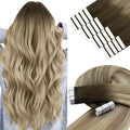 YoungSee Tape in Extensions Ombre Blonde Tape in Hair Extensions Ash Blonde Balayage Platinum Blonde Tapein Hair Extension Real Human Hair 12 Inch 30g Balayage Tape-on Hair Extension 20pcs