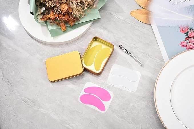 CCbeauty Reusable Under Eye Patches + Eye Cream Applicator Value Set | 100% Silicone Eye Gel Pads | Boost Hydration | Minimize Fine Lines + Wrinkles + Dark Circles | Storage Tin Included | Mango