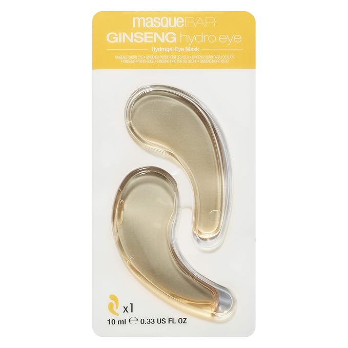 masque BAR Hydrogel Ginseng Eye Patches (6 Pairs) — Korean Under Eye Skin Treatment — Moisturize & Hydrate Skin Around Eyes — Reduce Puffiness & Dark Circles — Restores Skin Radiance and Elasticity