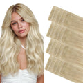 GOO GOO Invisi Edge Tape in Hair Extensions Human Hair, 18ET90A Natural Blonde Balayage 20pcs 22inch 50g, Virgin Remy Hair, Seamless Injected Tape, Natural Look