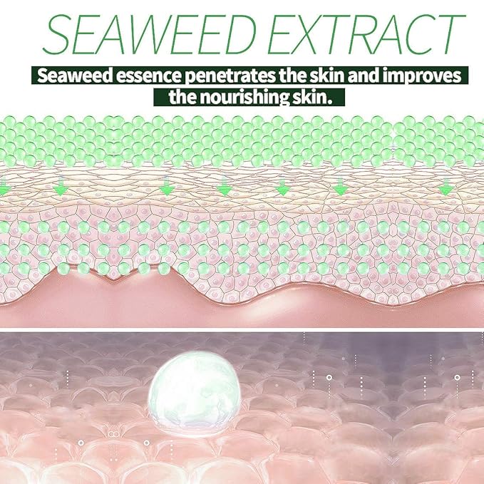 Seaweed Under Eye Masks, Moisturizing, Nourishing, Improving Dark Circles, Whitening, Wrinkles, Provides Protein, Vitamins, Collagen, Hyaluronic Acid, 30 Pairs