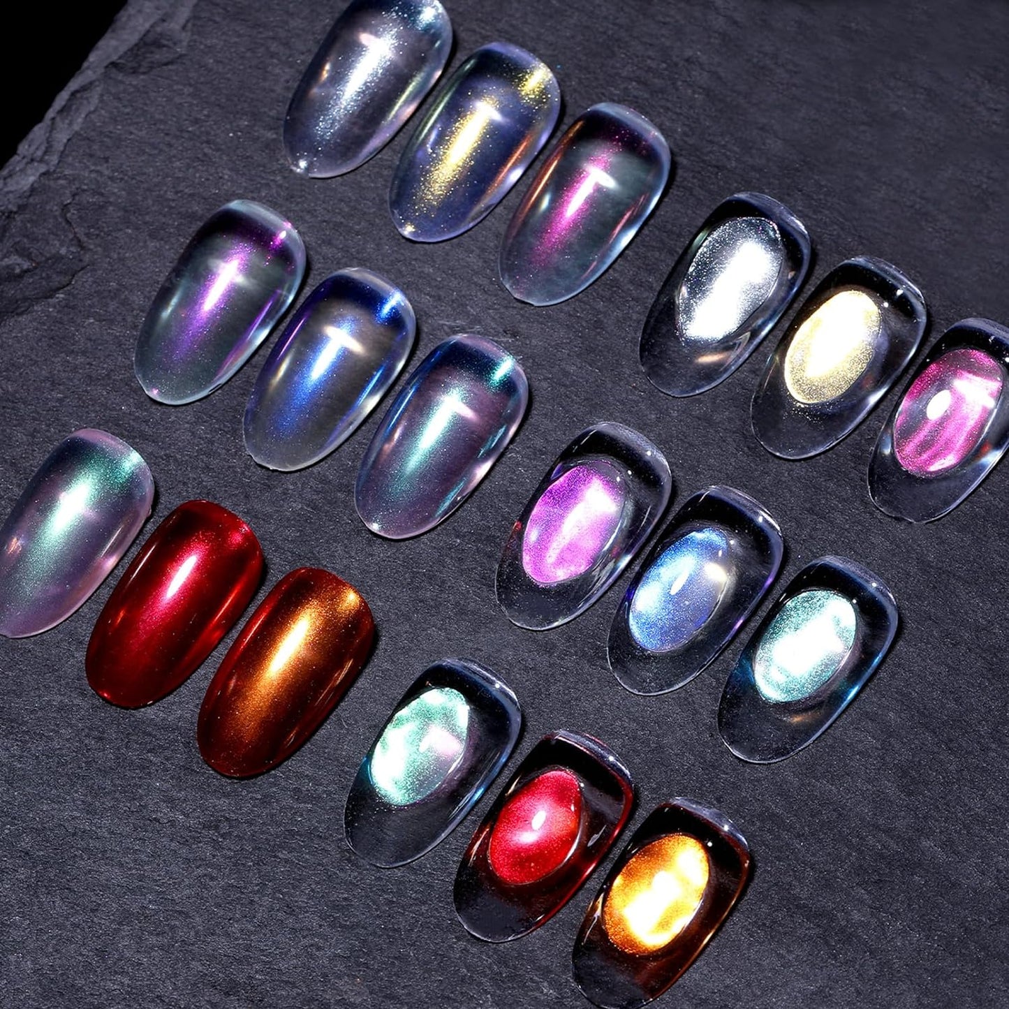 BORN PRETTY Chrome Powder Metallic Mirror Chameleon Nail Powder Auroras Mermaid Nail Powder Pigment for Nail Art Gel Polish Manicure Nail Art Decorations 9 Jars