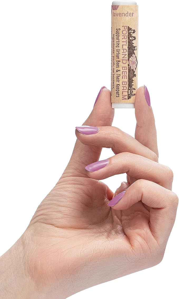 Portland Bee Balm All Natural Handmade Beeswax Based Lip Balm, Lavender 1 Count