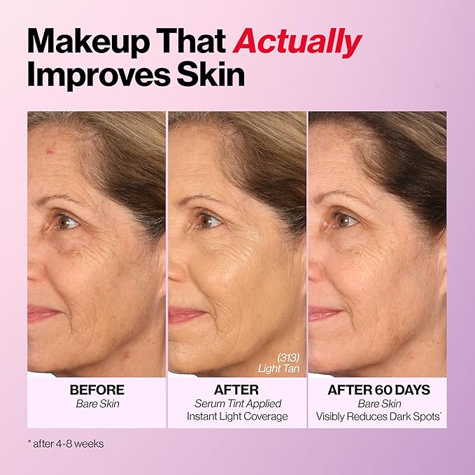 Revlon Illuminance Tinted Serum, Triple Hyaluronic Acid, Evens Out Skin Tone Over Time and Hydrates All Day, SPF 15, 113 Ivory Beige, 0.94 fl oz.