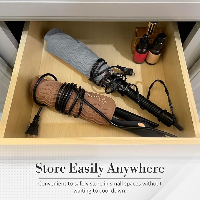 Vanity Accessories Heat Resistant Mat – Silicone Flat Iron & Curling Iron Holder, Non-Slip Vanity Mat & Hot Tool Mat for Home, Salon, or Travel Use