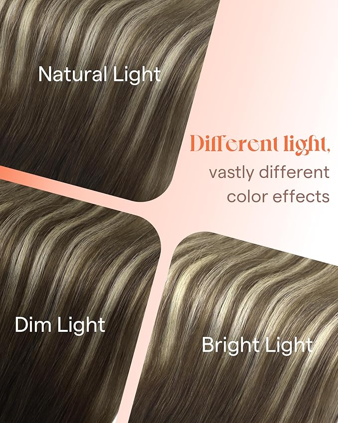 Sunny Hair Tape in Hair Extensions Real Human Hair Invisible Remy Hair Extensions Tape ins for Women Cool Brown Ombre Light Brown Balayage Medium Blonde 22 inch 25G