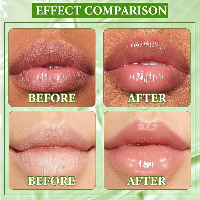 Lip Plumper Set,Lip Plumper Oil Gloss Moisturizing Lip Plumper Lip Care Serum,Hydrating Plump Gloss Reduce Fine Lines,Lip Plumper for Day & Night Use Set C（3Pcs）