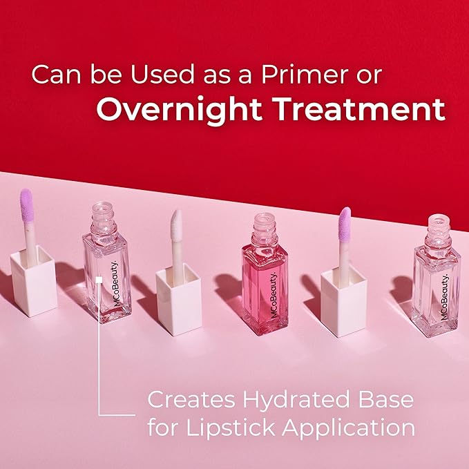 MCoBeauty Lip Oil Hydrating Treatment, Sheer Red, Moisturizing Shine for Naturally Beautiful Lips, Vegan, Cruelty Free Cosmetics