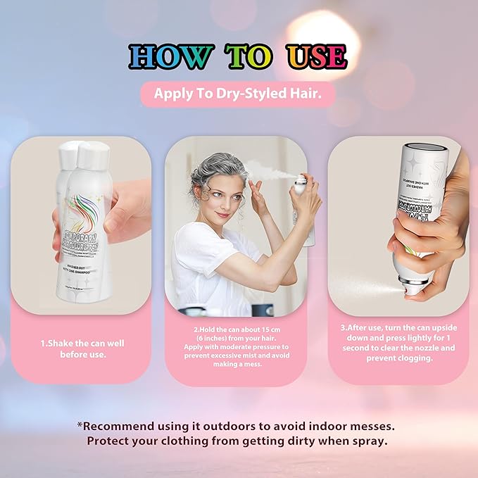 Temporary Hair Color Spray | 150ml Instant Hair Spray for Adults & Kids | Washable & Non-Sticky, Gentle Formula, Silver White | Halloween, Cosplay, Costume Party, Festivals