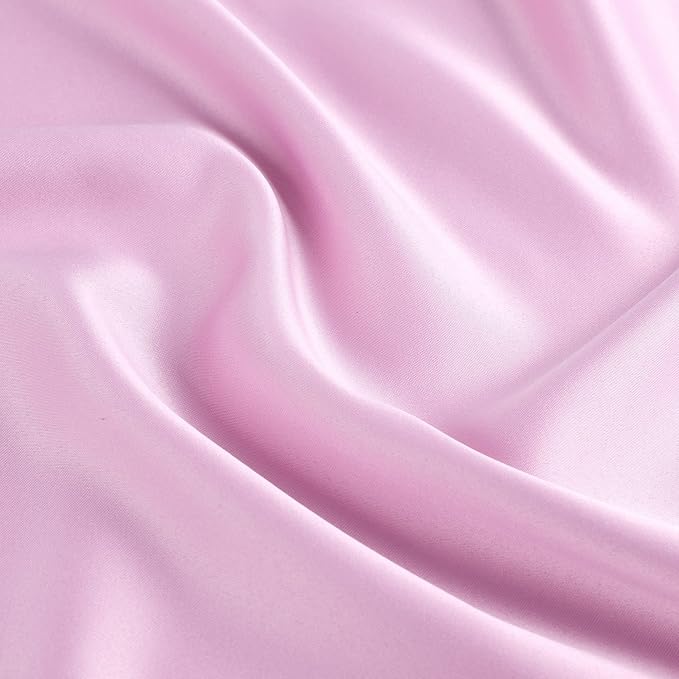 uxcell 2 Pack Silk Satin Pillowcase for Hair and Skin, Cool, Silky, Soft Breathable Pillow Cases Queen Size 20x30 Inch Sateen Pillowcase Lilac with Envelope Closure