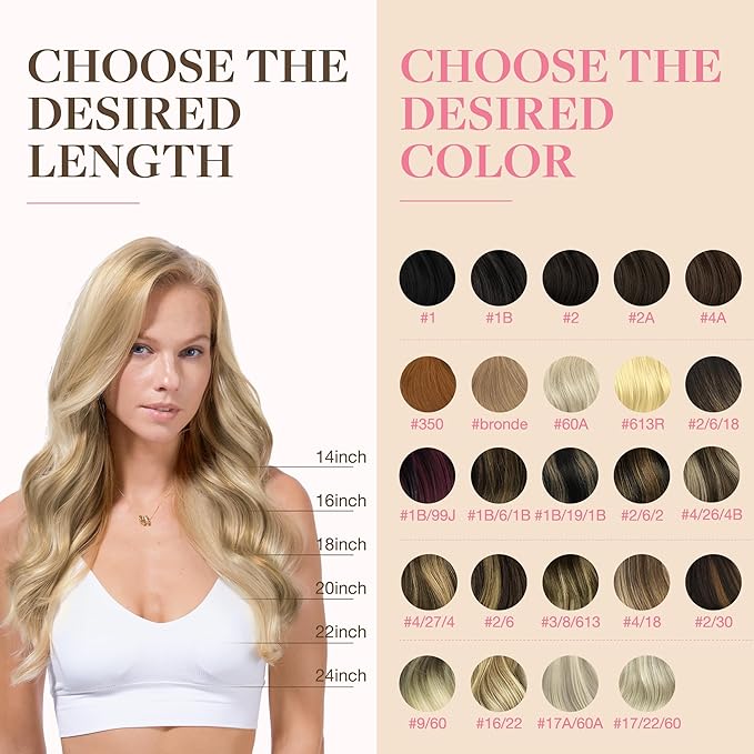 GOO GOO Tape in Hair Extensions Human Hair, 16/22 Light Blonde Highlighted Golden Blonde, 26inch 60g 20pcs, Skin Weft Seamless Invisible, Silky Straight with Thick Ends, Remy Human Hair