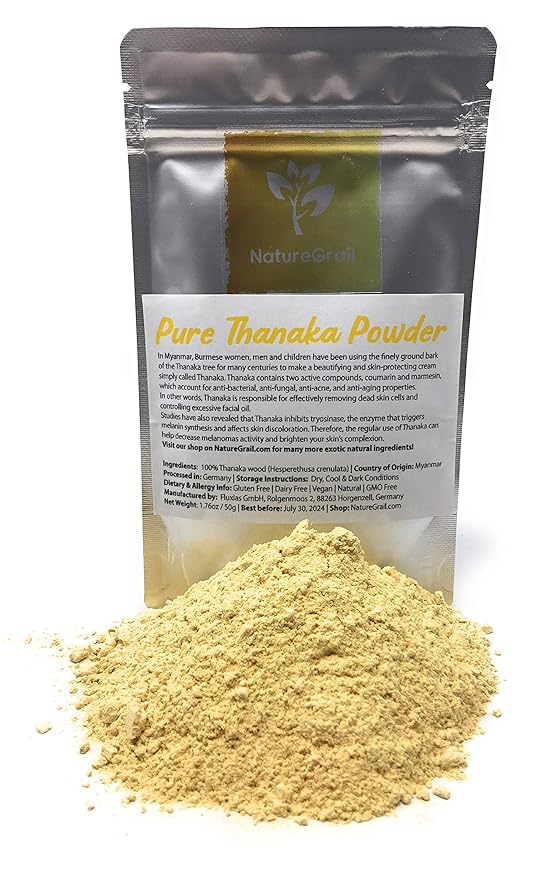 Pure Thanaka Powder - Tanaka From Thailand - Ingredients: 100% Thanaka Wood Powder (Hesperethusa Crenulata) - Net Weight: 1.76oz / 50g
