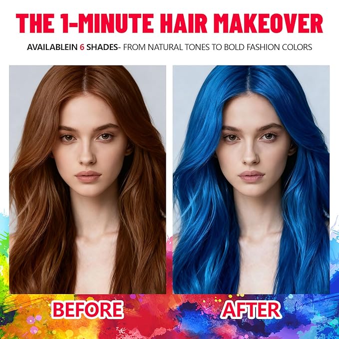 Washable Temporary Hair Color Spray Blue- Instant 1-Day Use Hair Color Wax Kit with FREE Applicator Gloves & Cap for Adults & Kids, Easy Wash Out for Halloween, Cosplay, Carnival, Sports (120 ML)