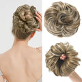 Large Messy Bun Hair Piece Curly Synthetic Extensions Scrunchies Fake Chignon Updo Hairpieces for Women Natural Blonde Highlights