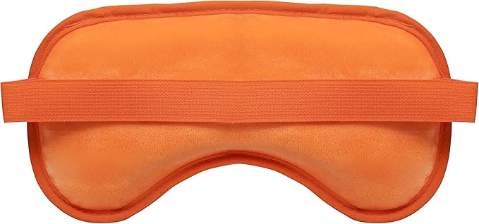 Plush Gel Eye Mask for Puffy Eyes, Orange - Cold Eye mask to Treat Dark Circles, Sinuses, Dry Eyes, and for Allergy Relief - Microwave Safe for Heat Therapy