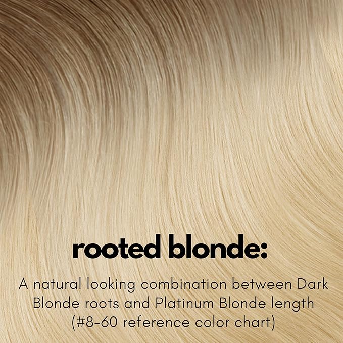 Irresistible Me Real Human Hair Extensions Clip Ins – 100% Human Hair Clip In Extensions for Length & Volume – Invisible Extension – Heat Resistant & Dyeable – Rooted Blonde, 20 Inches