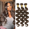 4# Body Wave Bundles Human Hair Chocolate Brown Color Body Wave Bundle 100% Real Human Hair And True To Length 22 24 26 Inch 3 Pcs/Pack
