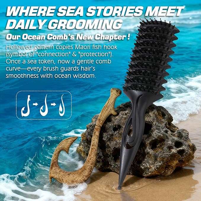 Candy Brush Curl Defining Vented Hair Brush for Effortlessly Blow Drying Detangling and Shaping and Styling, Airflow Wet Hair Brush for All Hair Types for Women and Men, Anti-Pull & Frizz, Black