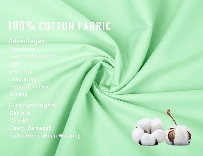 Sunflower King Pillowcases Set of 2, 100% Cotton King Size Pillow Cases 2, 20×40 inches Green Ash, Soft and Breathable