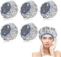 5 Pcs Deep Conditioning Caps Aluminum Foil Reusable Hair Heat Processing Waterproof Dustproof Thickened Shower Caps for Home and Salon Use