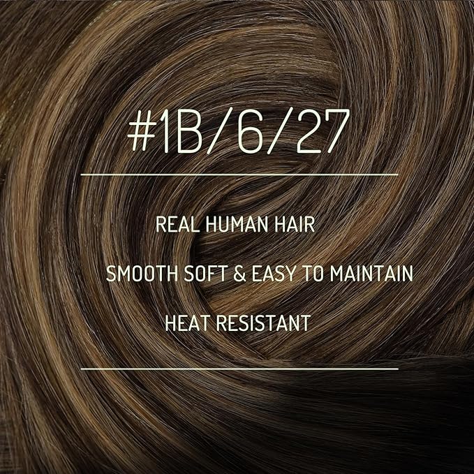 RUNATURE Real Human Hair Clip in Extensions, Balayage Clip in Hair Extensions 22 Inch, Long Hair Extensions Clip Ins, Remy Natural Hair, 120g 7pcs #1B/6/27 Black Rooted to Brown Highlight Blonde