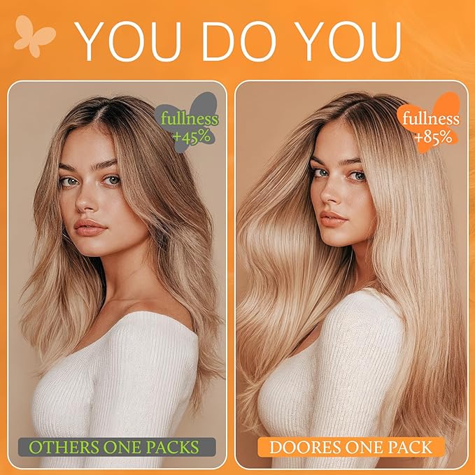 DOORES Human Hair Extensions Clip in, 5pcs 75g 16 Inch Dark Brown Real Clip in Hair Extensions Silky Hair Extensions Natural Hair