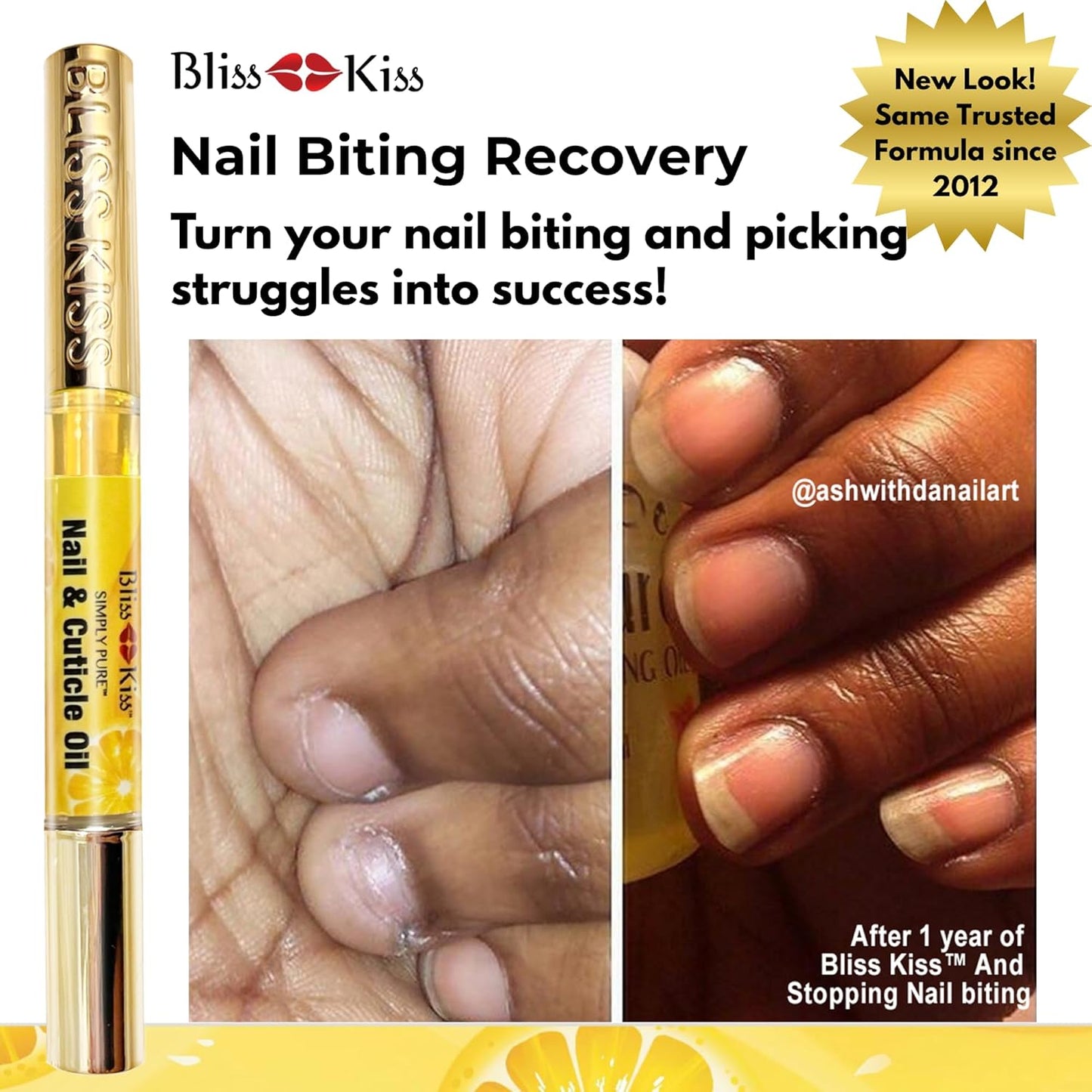 Bliss Kiss | Crisp Fragrance 4 Nail Oil Cuticle Pens w/Vitamin E & Jojoba⏤Nail Strengthener Nail Growth Treatment for Brittle Peeling Breaking Thin Nails