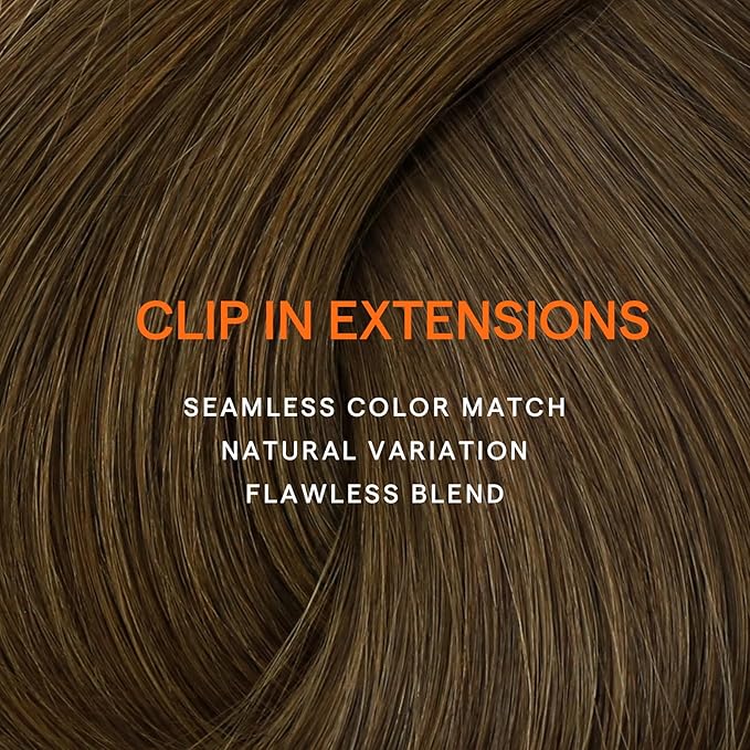Full Shine Real Human Hair Extensions Clip ins Light Brown Short Hair Extensions 12 Inch Hair Clip Extensions for Women Light Brown 7 Pcs 95 G
