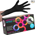 FRAMAR Powder Free Nitrile Gloves Medium – 12 INCH Black Gloves Disposable Latex Free, Guantes De Nitrile, For Hair Dye, Cleaning, Tattoo – Extra Durable & Resistant – 100 Pack