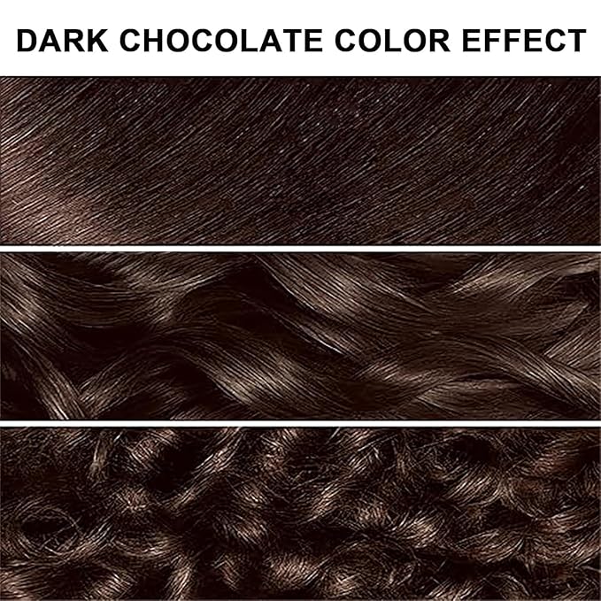 Dark Chocolate Hair Dye Shampoo 3 in 1, 100% Gray Coverage ， Instant Natural Hair Color for Men & Women,Root Touch Up for All Hair Types – Easy Application, Dark Brown Color champu para canas 500ml